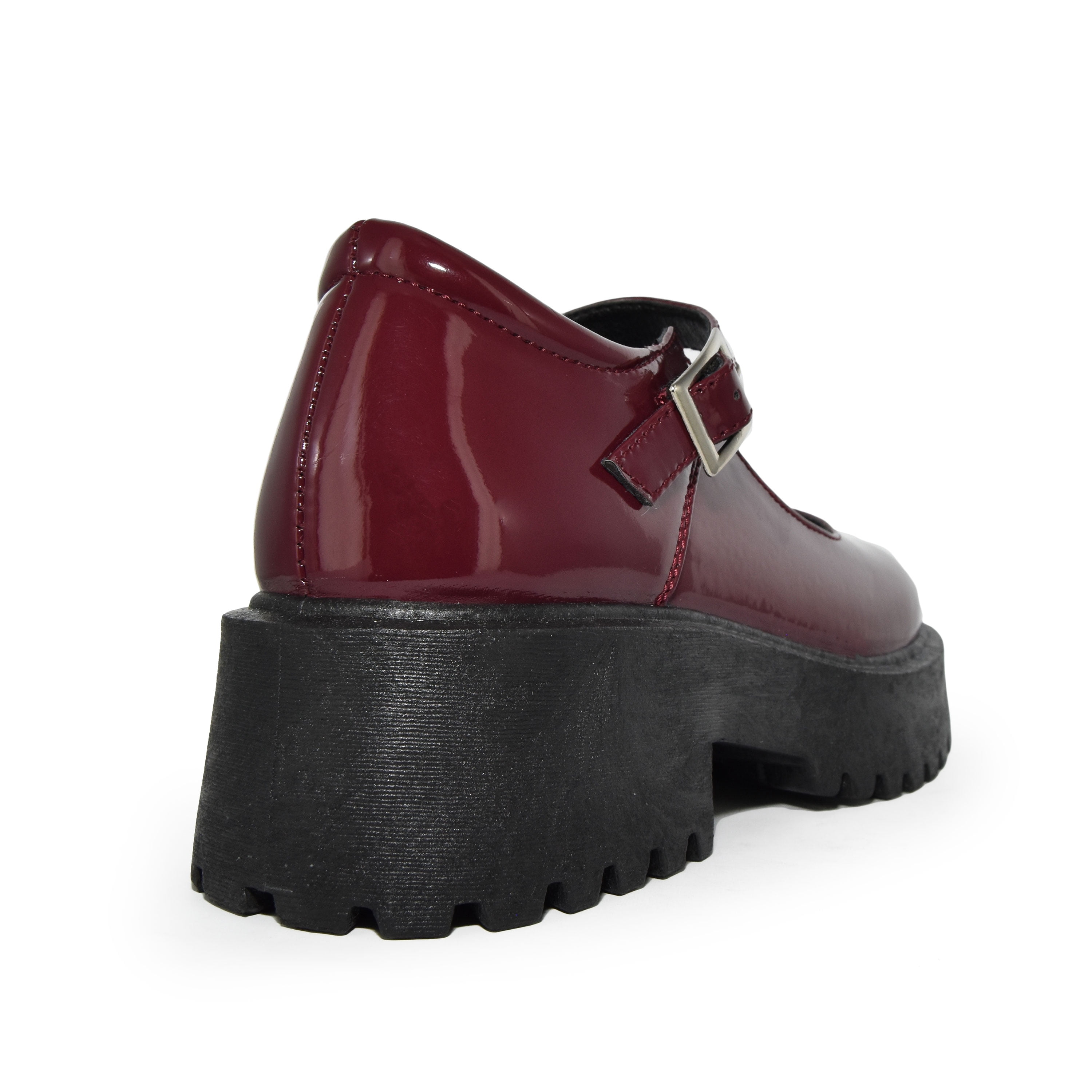 Wild Diva Women's Patent Chunky Heel Platform Round Toe Mary