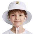 thumbnail image 6 of Splozh Toddler Girl Sun Hat Uv Protection Outdoor Sun Hat for Toddler Baby Kids Fishing Hat UPF 50+ Breathable Sun Hat Beach Hat White,3-10 Years, 6 of 6