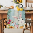 thumbnail image 2 of Burlap Table Runner 90 Inches Long,Easter Rabbit Egg Butterfly Non-Slip Kitchen Table Runners for Dining Room Everyday Use Party Table Decorations Pastoral Flower Leaf Wood Plank, 2 of 9