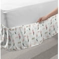 thumbnail image 2 of Animal Bed Skirt, Doodle Style Rabbit Girls Swinging Under Rain Clouds Childish Nursery Theme, Elastic Bedskirt Dust Ruffle Wrap Around for Bedding Decor, 4 Sizes, Multicolor, by Ambesonne, 2 of 2