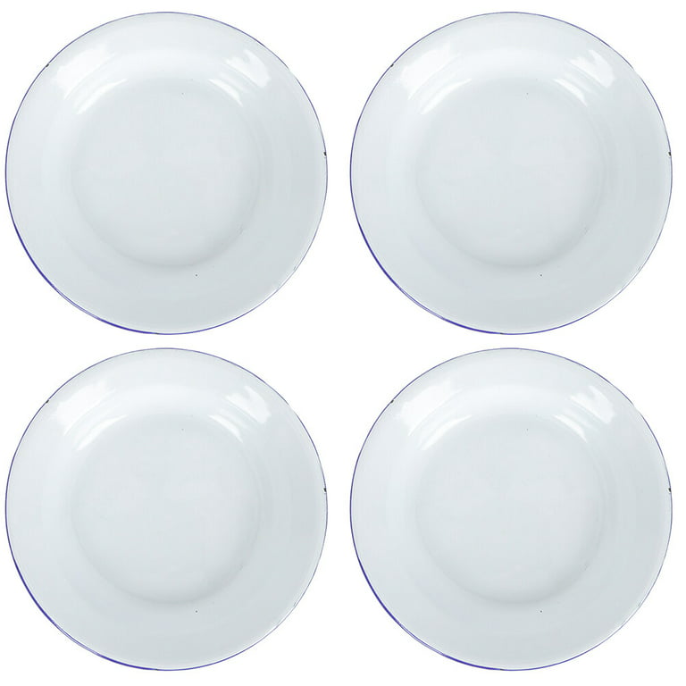 4Pcs Enamel Plates Decorative Enamel Food Dishes Retro Style Fruits Plates  for Home Hotel