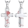 thumbnail image 2 of Cadenas con Dije de Cruz RoseGrace05 3Pzas Plata Collar Cruz/Rosa Dije 2x3cm Metal., 2 of 5