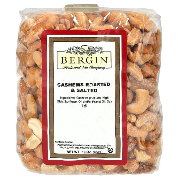 Bergin Fruit and Nut Company Cashews, Roasted & Salted, 16 oz (454 g)
