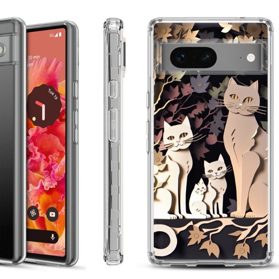 Shockproof Phone Case for Google Pixel 8a 5G, Hybrid Case Cover, by OneToughShield - Cat Craft