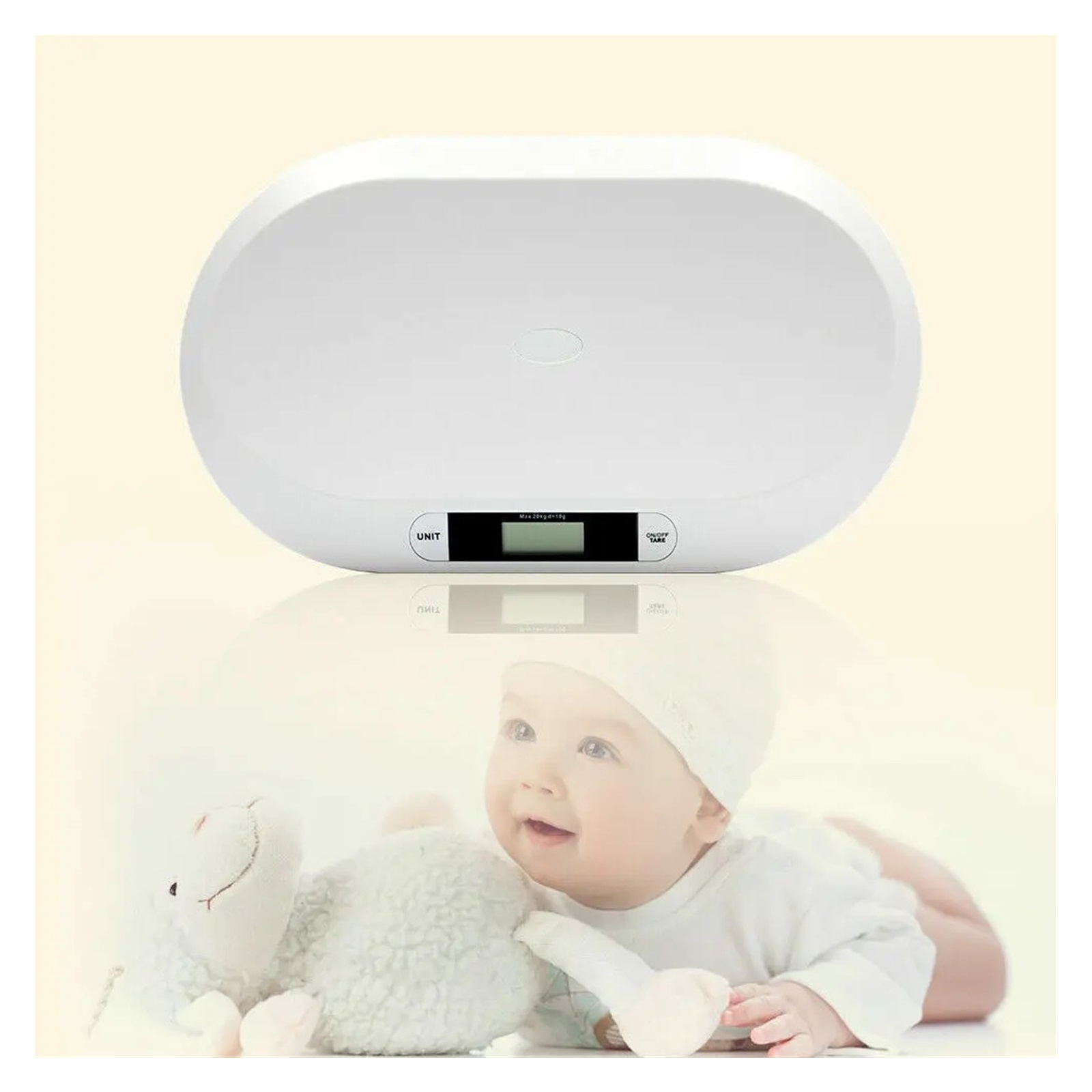Electronic Digital Baby Scale Smart Infant Scale LCD Display ABS Weight Scale for Baby Pets 20KG ,High-Precision Weighing Technology