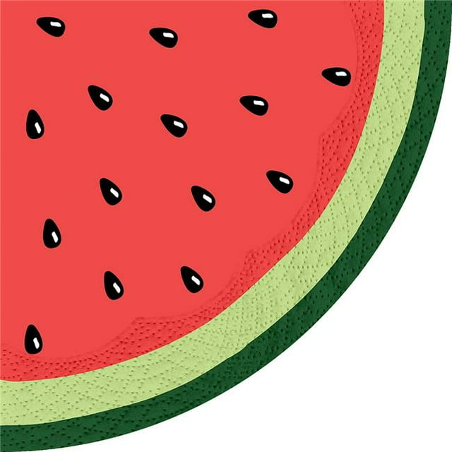 Abbott Collections AB-88-R-000200 6.5 in. Round Watermelon Napkins, Red - Set of 12