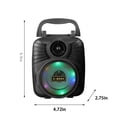 thumbnail image 3 of Altavoz Bluetooth, teléfono móvil portátil para exteriores, inserción de tarjetas, memoria USB, luz de marcha colorida, sistema de audio portátil pequeño inalámbrico Bluetooth, 3 of 8