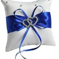 thumbnail image 6 of Bridal Wedding Ceremony Ring Bearer Pillow Cushion Crystal Double Colour Heart, 6 of 8