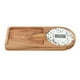thumbnail image 2 of Bandeja de madera para servir, plato de madera de acacia con posavasos de cerámica, platos para ensalada, tabla B, 2 of 9