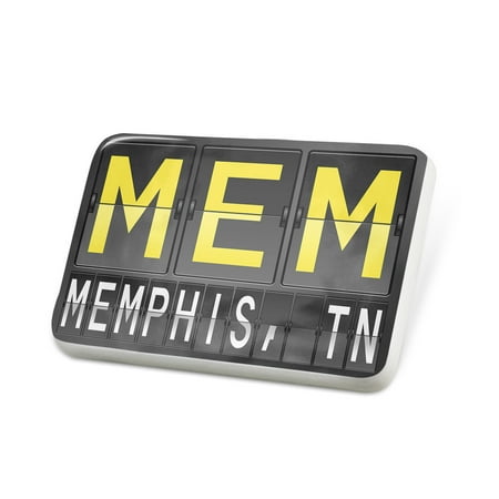Porcelein Pin MEM Airport Code for Memphis, TN Lapel Badge –