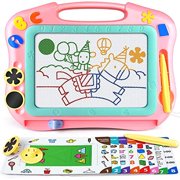 Magnetic Drawing Board for Toddlers, Travel Size Magna Doodle Board with Learning Cards & Stamps - Education Doodle Toys for Kids. Erasable Magnet Writing Sketch Table for 2 3 4 5 Year Old Boy Girl