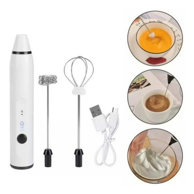 Batidora de leche portátil Lechees blanca con batería de 1300 mAh