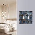 thumbnail image 4 of Yayeee Toggle Light Switch Wall Plate 2-Gang 4.56"x4.48" Decorative Outlet Cover, Elegant Hexagon Pattern, 4 of 7
