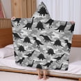 thumbnail image 5 of Gray Dinosaurs Camouflage Pattern Hooded Bath Towel，60"x35" for Ages 3 To 12 Kids, Quick Dry Lightweight Soft Microfiber Hood Beach Towel Cover Up for Kids, 5 of 7