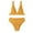 Yellow, variant on Vhkiploz Summer Bikini SwimSuits for Women 2 Piece Solid Color Splited Bathing Suits High Cut Sports Drawstring Swimwear Sports Surf Suits SwimSuits