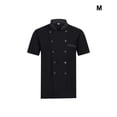 thumbnail image 2 of Guardurnaity Uniformes de chef Abrigo de chef Respetuoso con la piel Transpirable Resistente al desgaste Trabajo Restaurante Hotel Cocina Ropa de Camisetas Negro METRO, 2 of 6