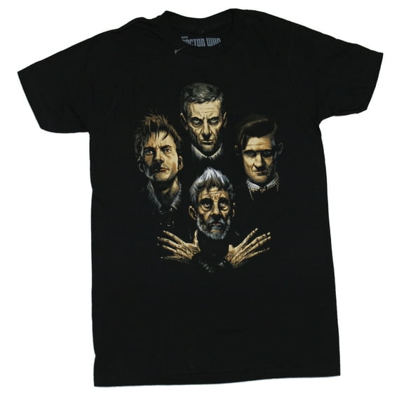 Doctor Who Mens T-Shirt - Album Style 11th, 12th, 13th Doctor (X-Small)