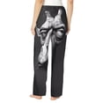 thumbnail image 3 of Balery Monochrome Giraffe Expression print Women's Pajama Pants,Ultra Lightweight Pjs,Lounge Pant-X-Large, 3 of 9
