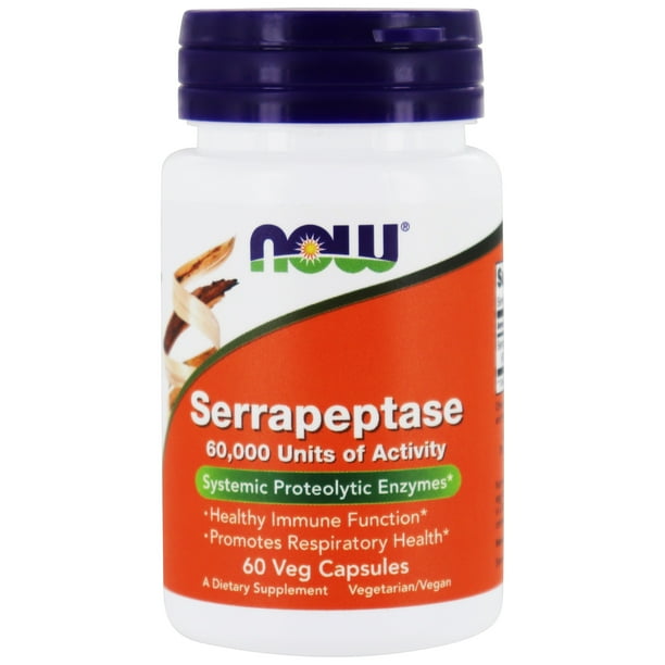 NOW Foods Serrapeptase Systemic Proteolytic Enzymes 60 Vegetable