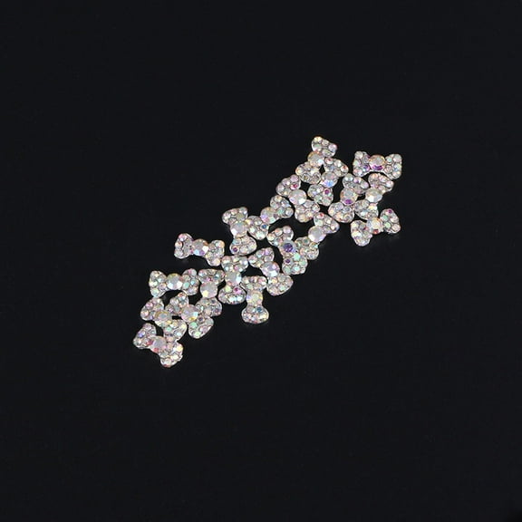 KALLORY Cute Nail Charms Nail Art Sticker Silver Alloy 20Pcs Diy Decoration