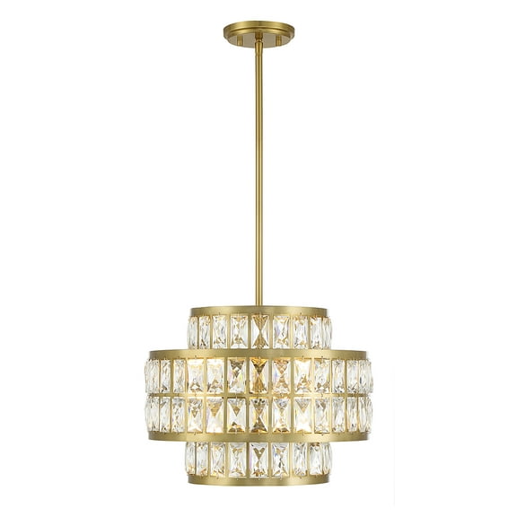 Warm Brass Three Light Pendant from the Renzo Collection