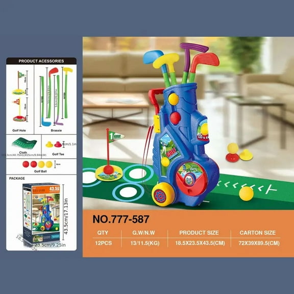 Chak’s Choice Toddler Golf Set with Putter Pad for 2 3 4 5 Years Old Boys and Girls, Kids Indoor and Outdoor Golf Toys