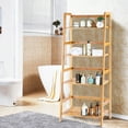 thumbnail image 5 of Costway Multifunctional 4 Shelf Bamboo Bookcase Ladder Plant Flower Stand Rack Storage, 5 of 9