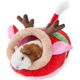 thumbnail image 1 of Lit pour Hamster en Peluche Confortable en Coton Extensible Mini Petit Animal (Red Elk, S), 1 of 5