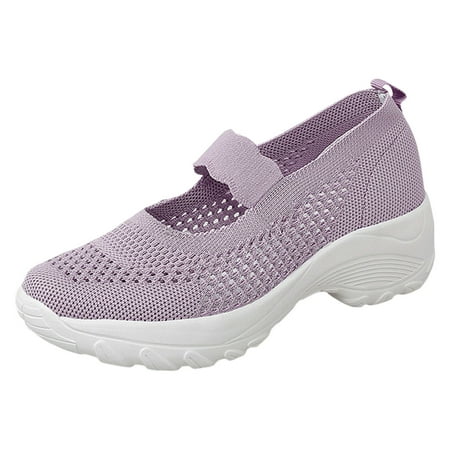 QYZEU Black Flat Shoes for Women Casual Shoes Women Winter Summer Women s Hollow Out Wedge Sport Fashion Mesh Sneakers Slip On ShoeWalking Lightweight Shoes Pink 41