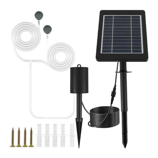Bomba de aire hidropónica solar de inserción en el suelo, 3 velocidades, con oxígeno y energía solar para piscinas al aire libre.