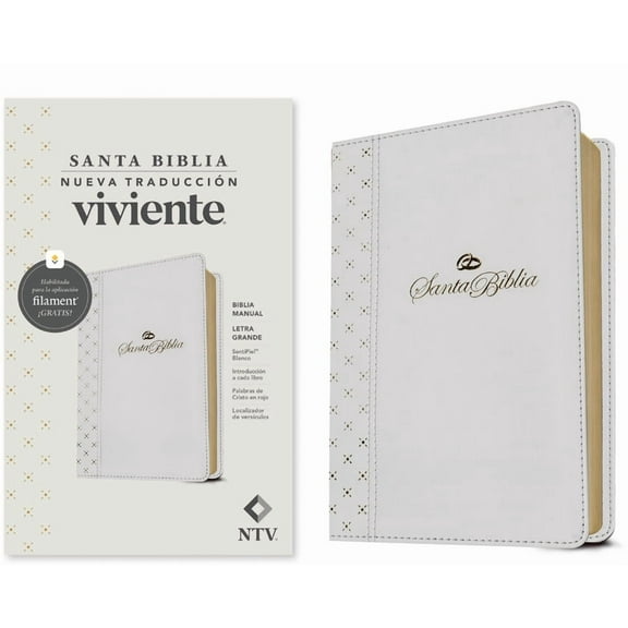 Biblia Manual Ntv, Letra Grande Con Filament (Sentipiel, Blanco, Letra Roja), (Hardcover)