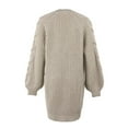 thumbnail image 5 of Lovskoo 2024 Cardigan Sweaters for Women Plus Size Open Front Trendy Comfortable Solid Color Loose Long Sleeve Knitted Coat Oversized Winter Outerwear Tops Beige, 5 of 6