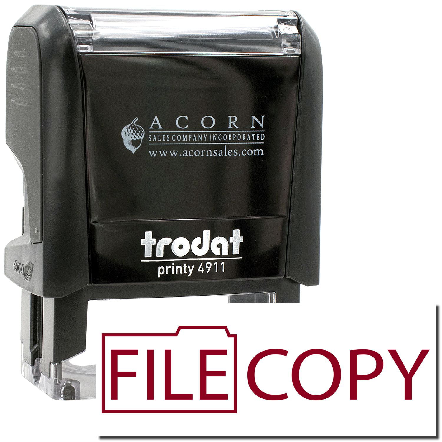 Red Office Stock Self-Inking Rubber Stamp TRODAT 4911 FILE COPY Ideal 50 