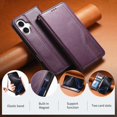 thumbnail image 3 of Allytechgroup Wallet Case for Apple iPhone 15 Pro Max, Rugged TPU Faux Leather Flip Cover with Shock-Absorbent Protection, Card & Cash Slots, Stand Holder, Anti-Scratch Wrist Strap Design, Purple, 3 of 12