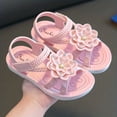 thumbnail image 4 of Toddler Baby Girls Cute Flower Non Slip Sandals, Girls Kids Outdoor Soft Sole Open-toe Sandals With Hook And Loop Fastener For Summer, 4 of 4
