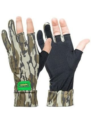 BASSDASH Unisex Fingerless Camo Hunting Gloves for Men's Women's