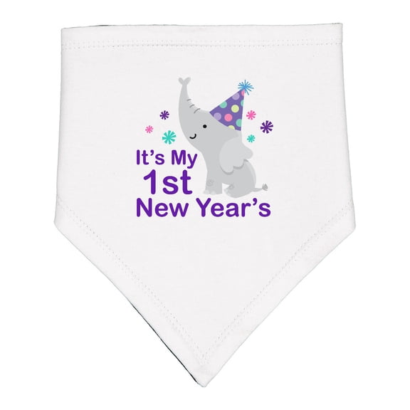 Inktastic It's My 1st New Year's Elephant Baby Bandana Bib