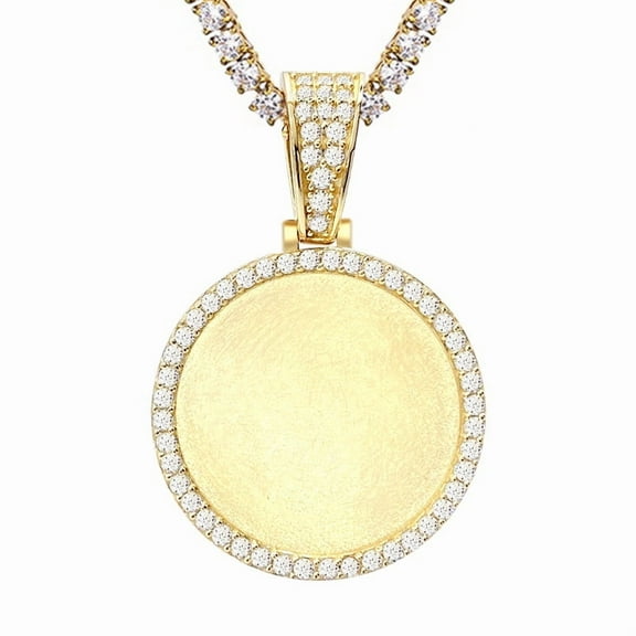 Photo frame pendant, S925 silver with D-color VVS moissanite, trendy hip-hop pendant necklace. Faster than a diamond tester.