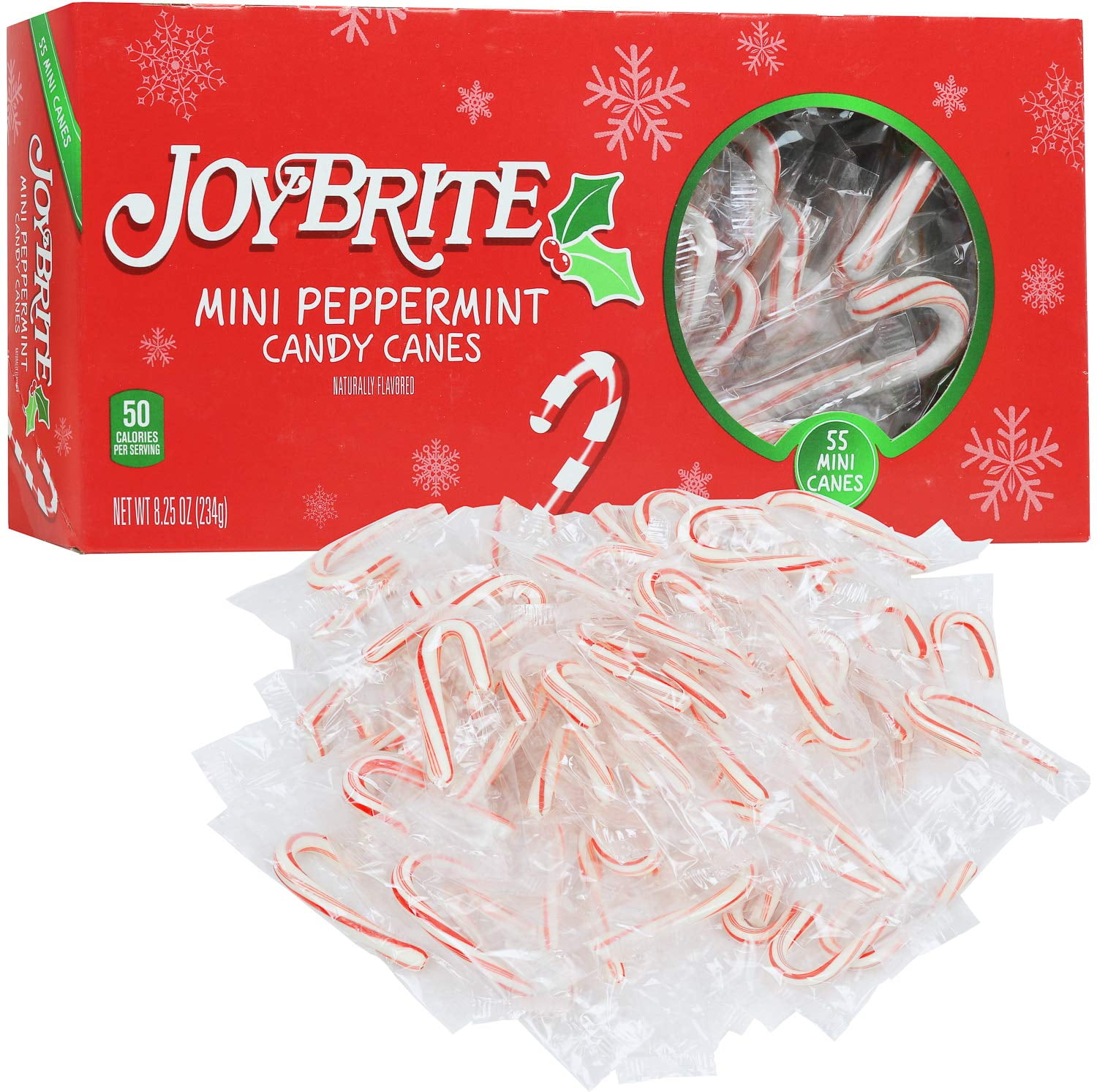 Greenco Candy Canes Mini Individually Wrapped Red and White Candy Canes