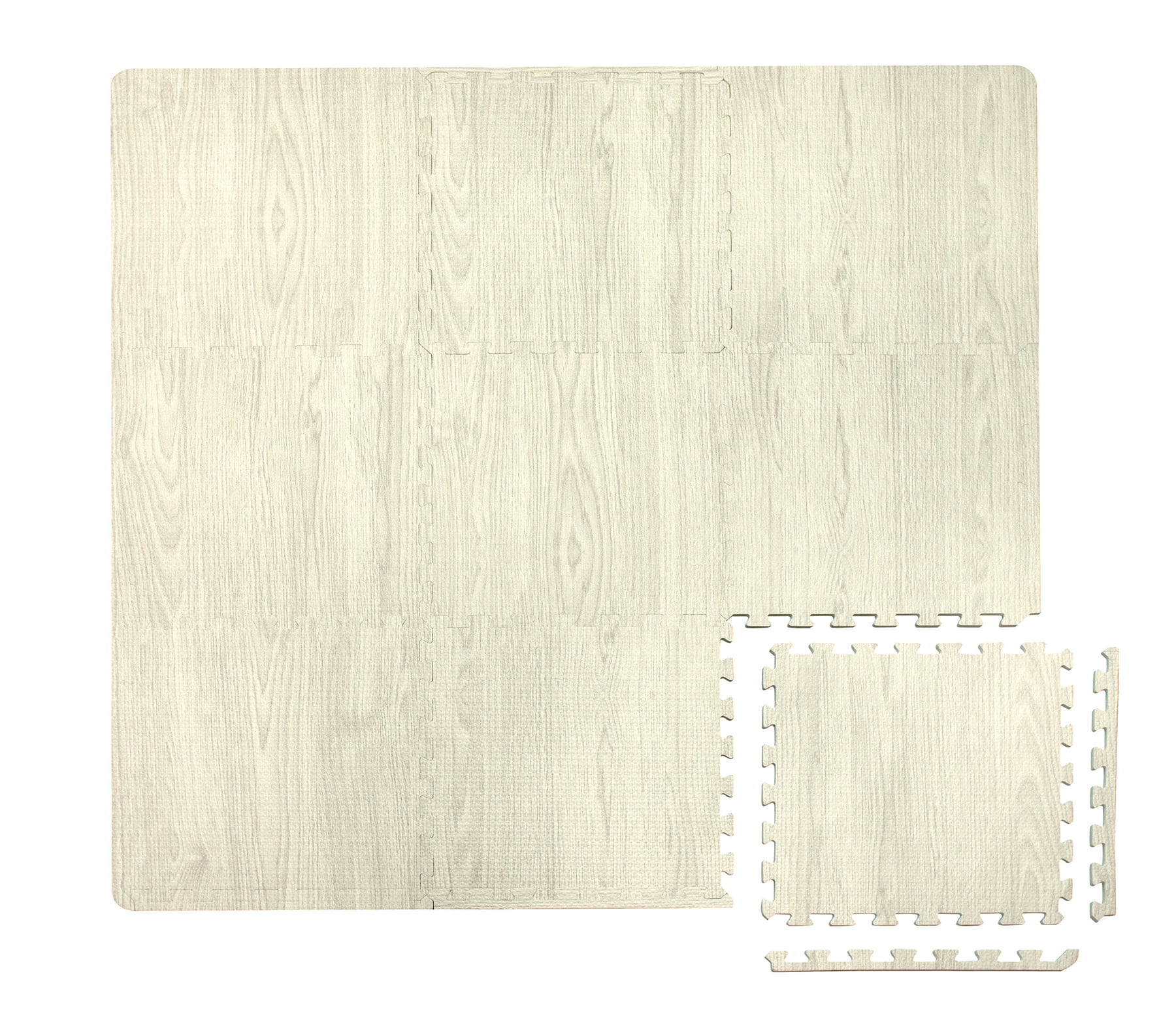 FloorPops! White Oak Interlocking Floor Tiles