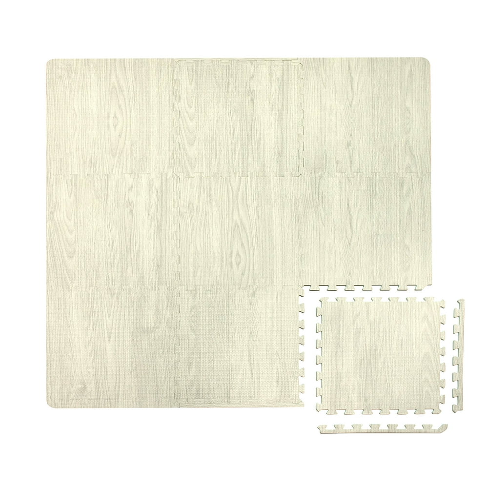 FloorPops! White Oak Interlocking Floor Tiles