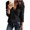 Black, variant on Womens Long Sleeve V Neck Casual Henley Sweater Tops
