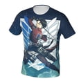 thumbnail image 2 of Attack On Titan Men's Short-Sleeve T-Shirt Summer Casual Tee Top Breathable Crewneck T-Shirt Small, 2 of 7