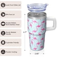 thumbnail image 3 of 20OZ Stainless Steel Insulated Coffee Mug Flamingo Tumbler with Handle Cup BPA Free Sweat Resistant Keeps Drinks Hot Cold for Hours Gifts for Women Girls on Birthday Christmas Summer, 3 of 6