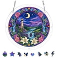 thumbnail image 2 of Deeceymbur Round Acrylic Puzzle Suncatcher Stained Glass Style Window Hanging Ornament for Patio Balcony Decor, 2 of 9