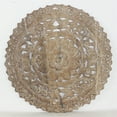 thumbnail image 5 of Strata Furniture 24x24" Round Traditional Wood Lotus Panel in Sand Washed Beige, 5 of 5