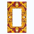thumbnail image 5 of Metal Light Switch Plate Cover Burgundy Orange Flower Mandala Tile Pattern MDL038, 5 of 13