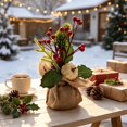 thumbnail image 6 of Mini Artificial Tabletop Christmas Plant Ornament, Compact Holiday Centerpiece Decor, Tiny Faux Greenery Display for Mantel Shelf Coffee Table Indoor Winter Xmas Home Furnishing, 6 of 7