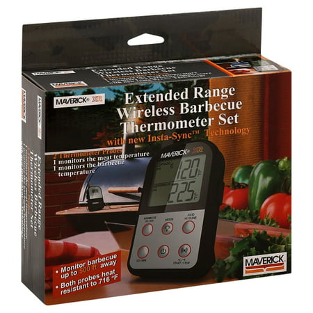 Maverick Remote Extended Range Thermometer with New Insta-SYNC Technology – Wireless BBQ Meat Thermometer for Remote Monitoring Up to 500 Ft – Receiver, Transmitter & Food Probe for Grill, Oven or (Best Way To Extend Wireless Range)