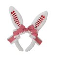 thumbnail image 3 of Diadema Orejas de conejo de peluche Sunnimix Lazo Cinta Accesorios Rojo, 3 of 8